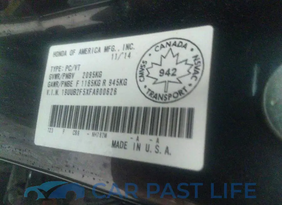 19UUB2F5XFA800626# 9