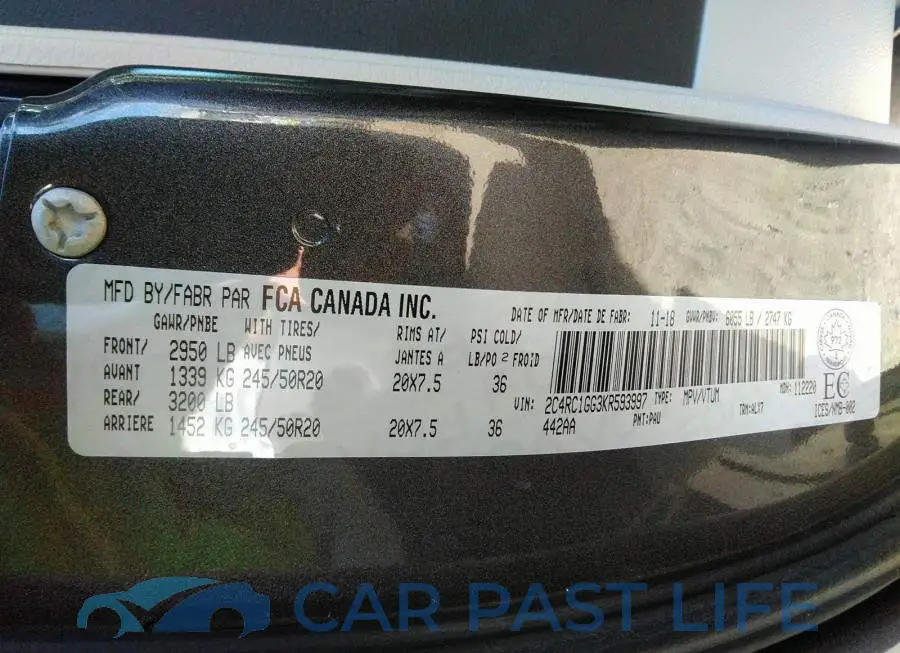 2C4RC1GG3KR593997# 9