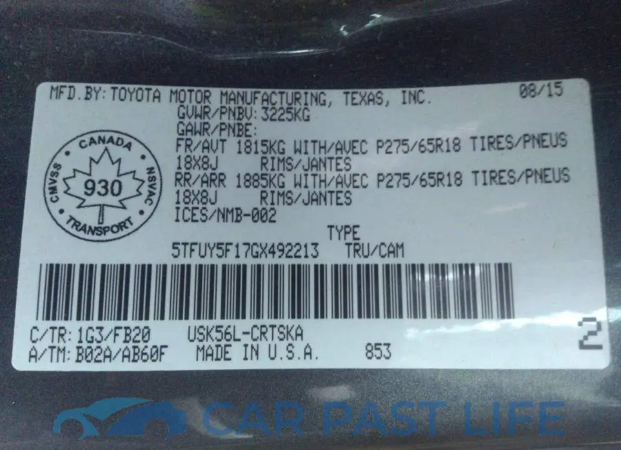 5TFUY5F17GX492213# 9