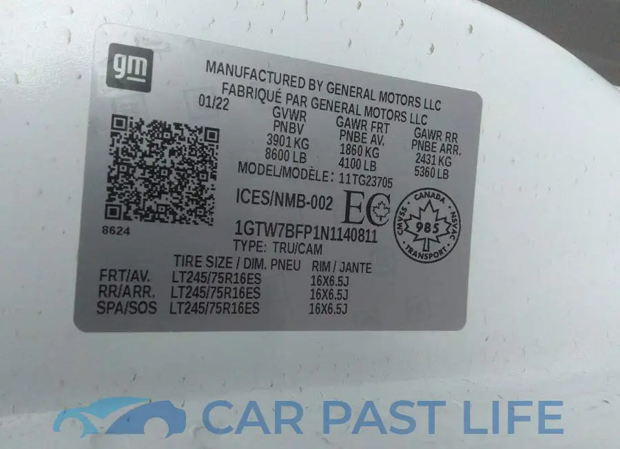 1GTW7BFP1N1140811# 9