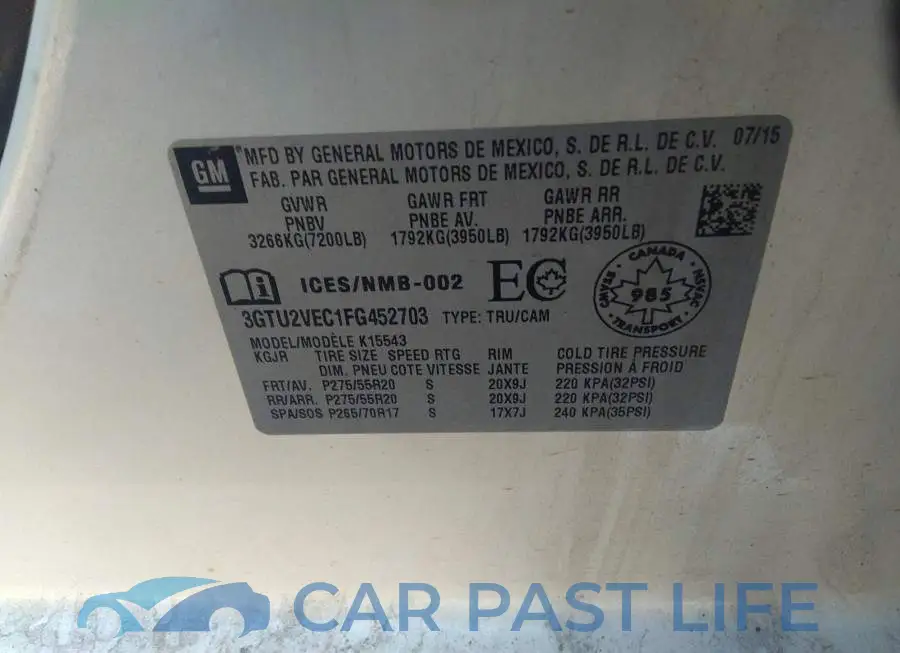 3GTU2VEC1FG452703# 9