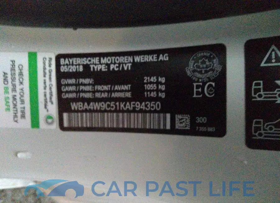 WBA4W9C51KAF94350# 9