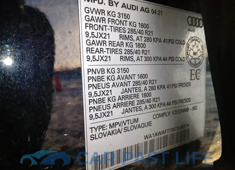 WA1AWAF77MD036774# 9