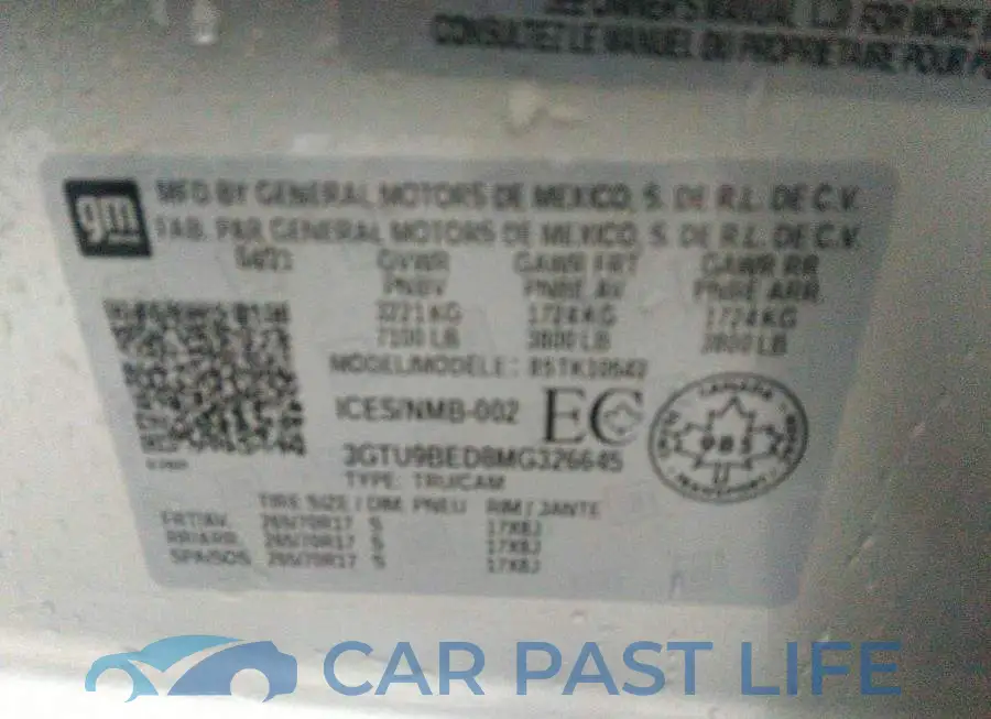 3GTU9BED8MG326645# 9