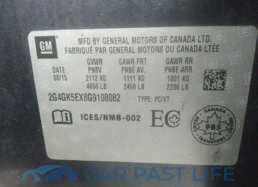 2G4GK5EX8G9108082# 9