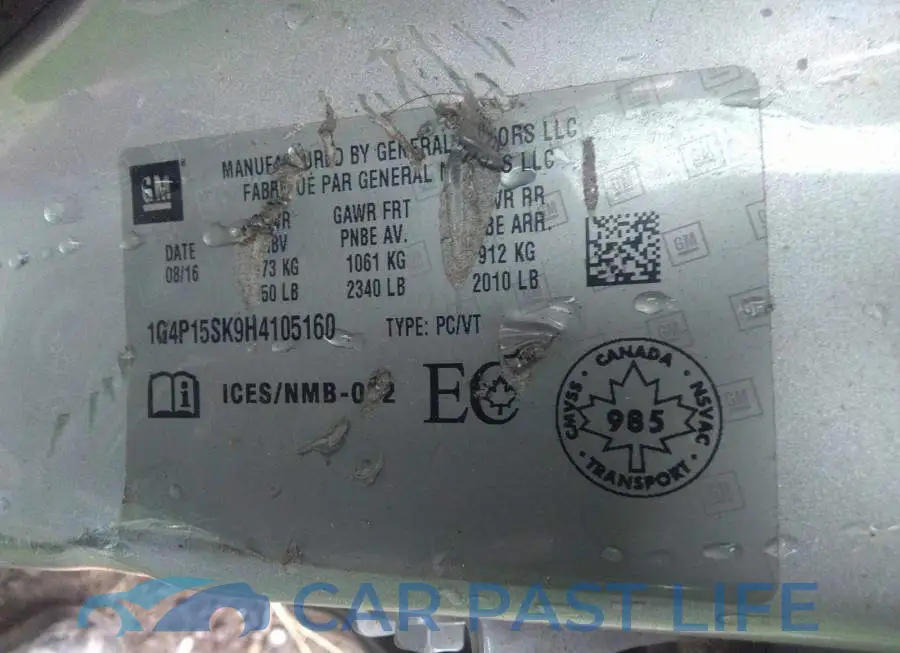 1G4P15SK9H4105160# 9