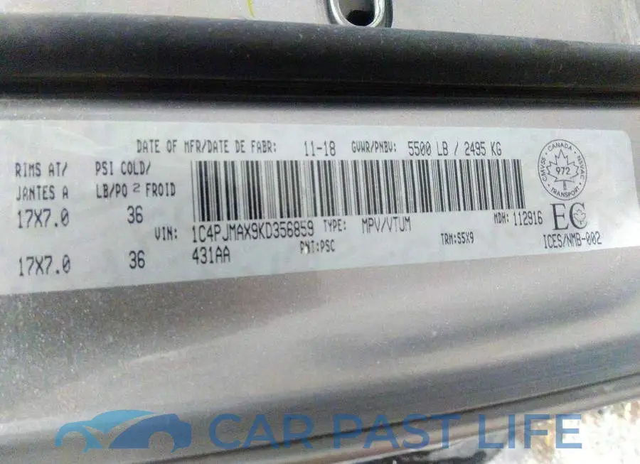 1C4PJMAX9KD356859# 9