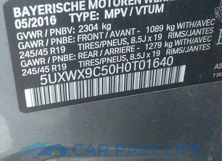 5UXWX9C50H0T01640# 9