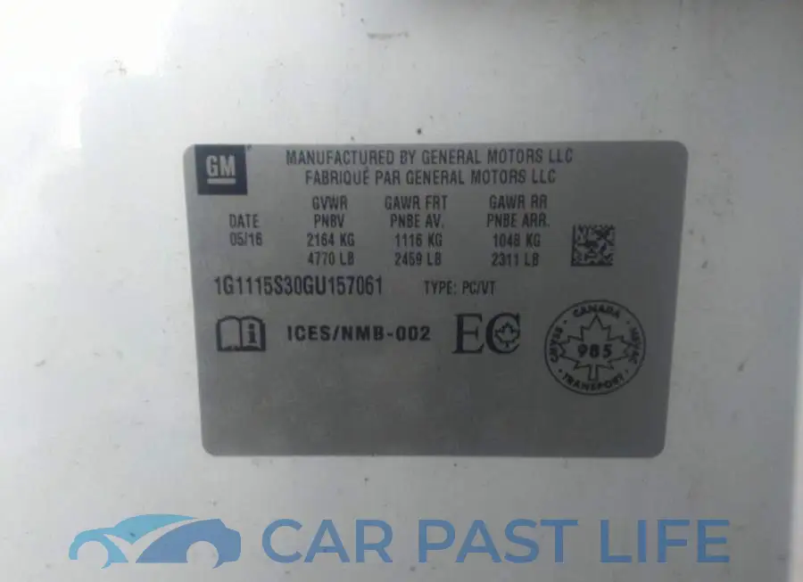 1G1115S30GU157061# 9