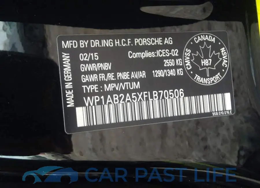 WP1AB2A5XFLB70506# 9