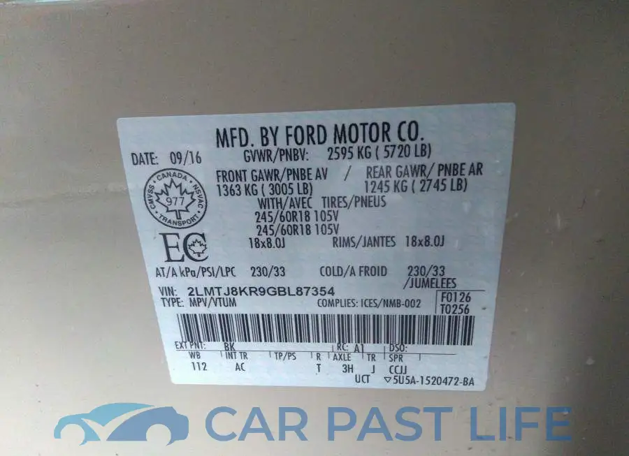 2LMTJ8KR9GBL87354# 9
