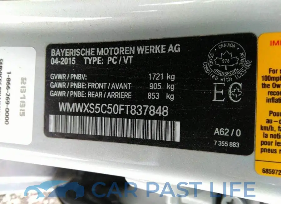 WMWXS5C50FT837848# 9
