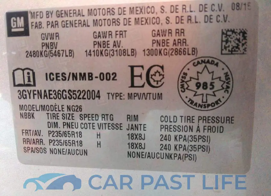 3GYFNAE36GS522004# 9