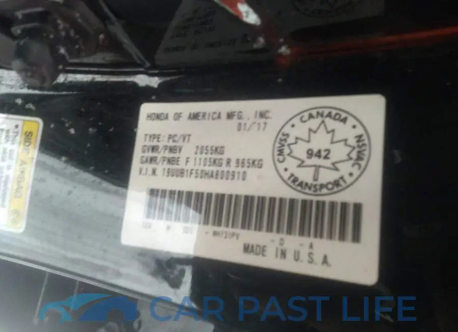 19UUB1F50HA800910# 9