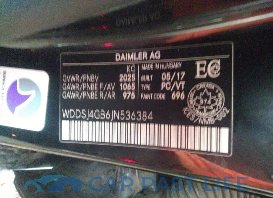 WDDSJ4GB6JN536384# 9