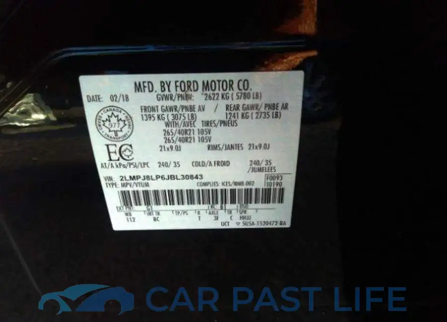 2LMPJ8LP6JBL30843# 10