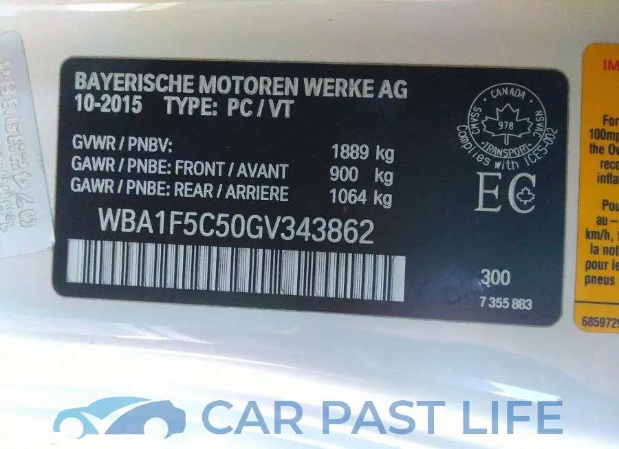 WBA1F5C50GV343862# 9