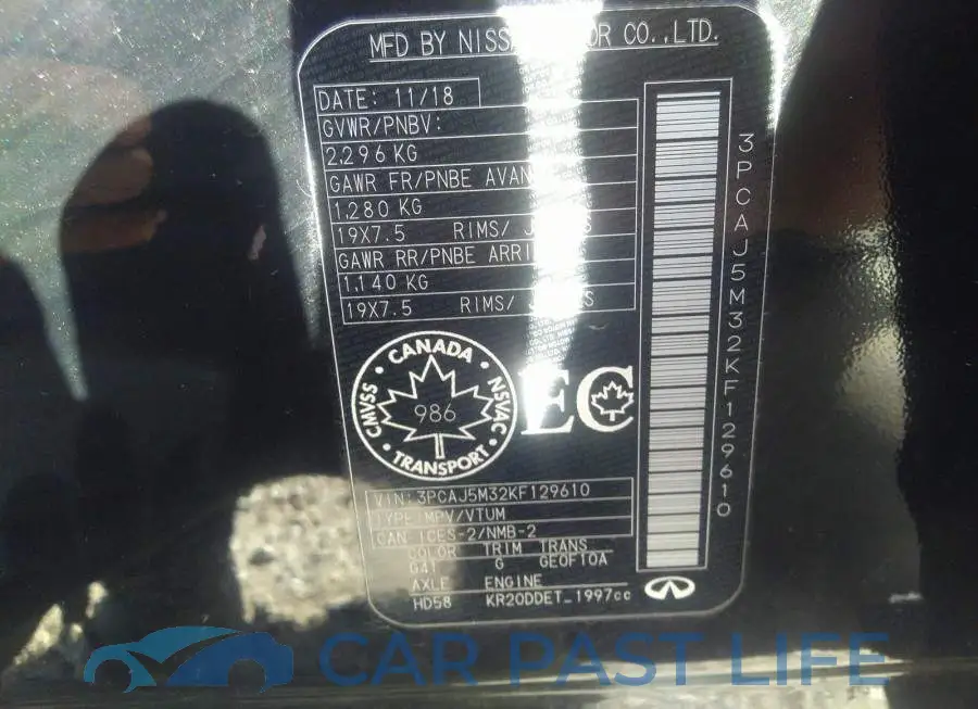 3PCAJ5M32KF129610# 9
