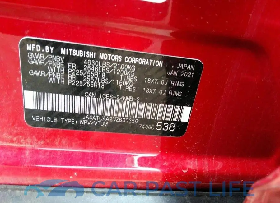 JA4ATUAA2NZ600350# 9