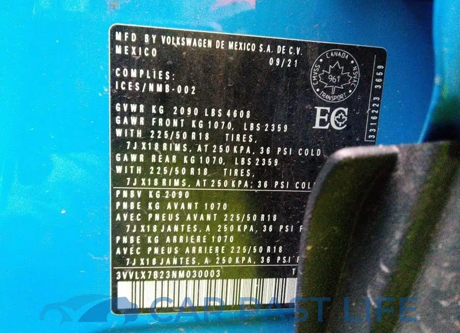 3VVLX7B23NM030003# 9