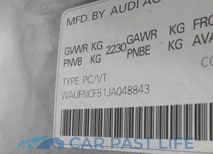 WAUFNCF51JA048843# 9