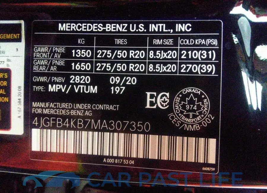 4JGFB4KB7MA307350# 9