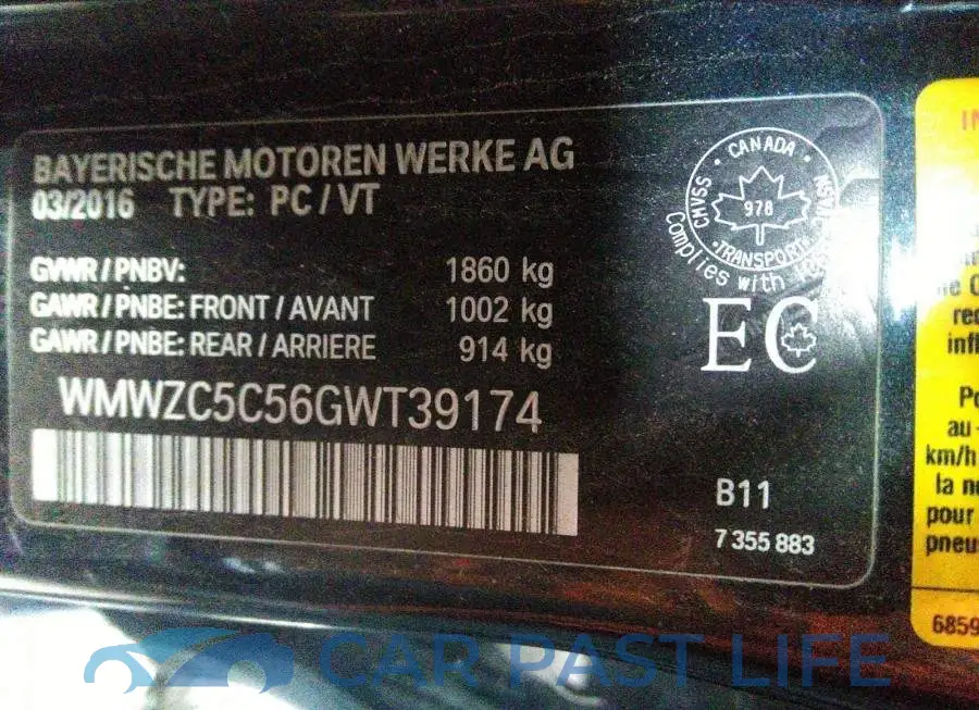 WMWZC5C56GWT39174# 9