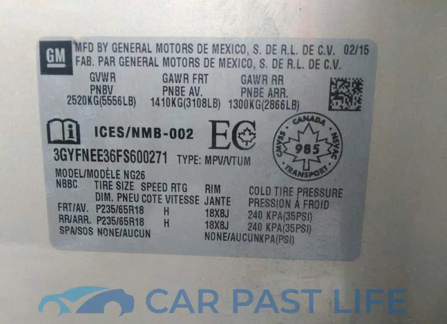 3GYFNEE36FS600271# 9