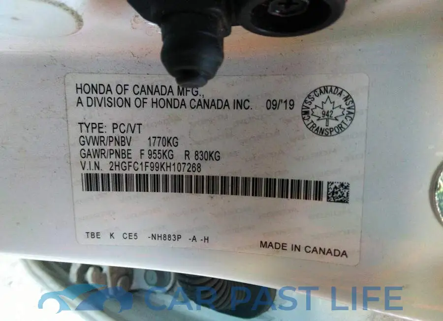 2HGFC1F99KH107268# 9
