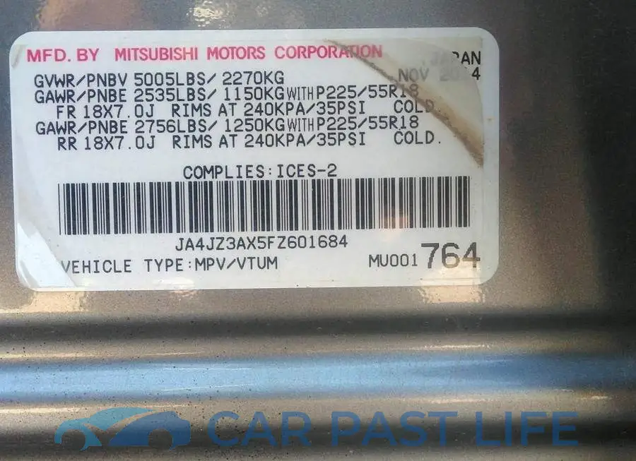JA4JZ3AX5FZ601684# 9