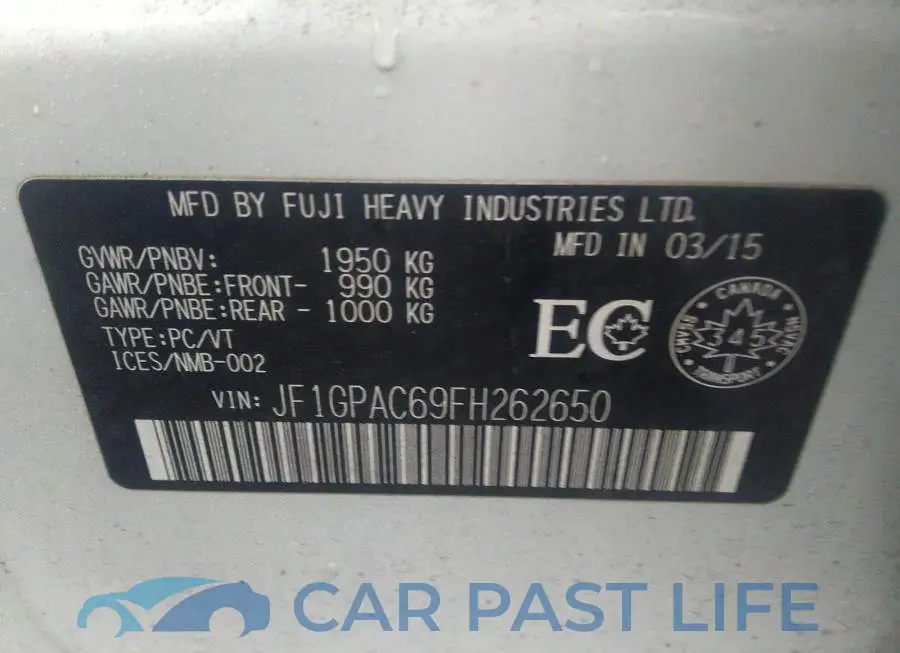 JF1GPAC69FH262650# 9