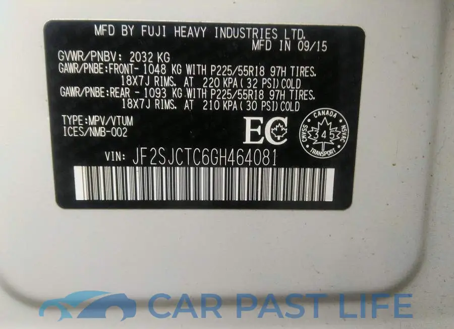 JF2SJCTC6GH464081# 9