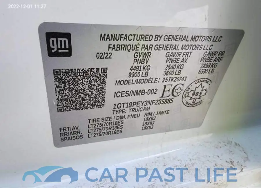 1GT19PEY3NF235885# 9