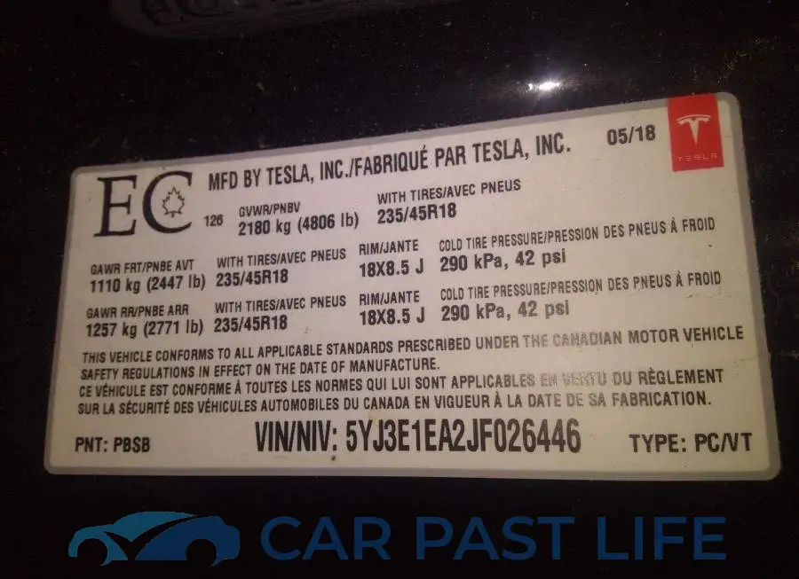 5YJ3E1EA2JF026446# 9