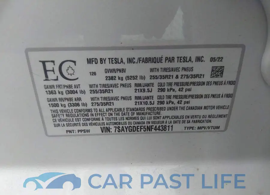 7SAYGDEF5NF443811# 9