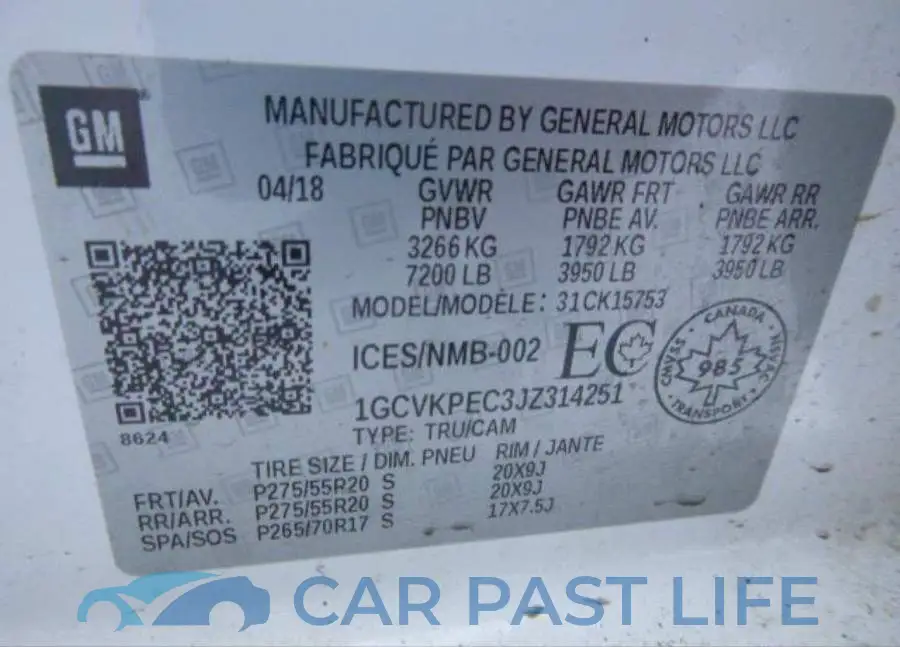 1GCVKPEC3JZ314251# 9