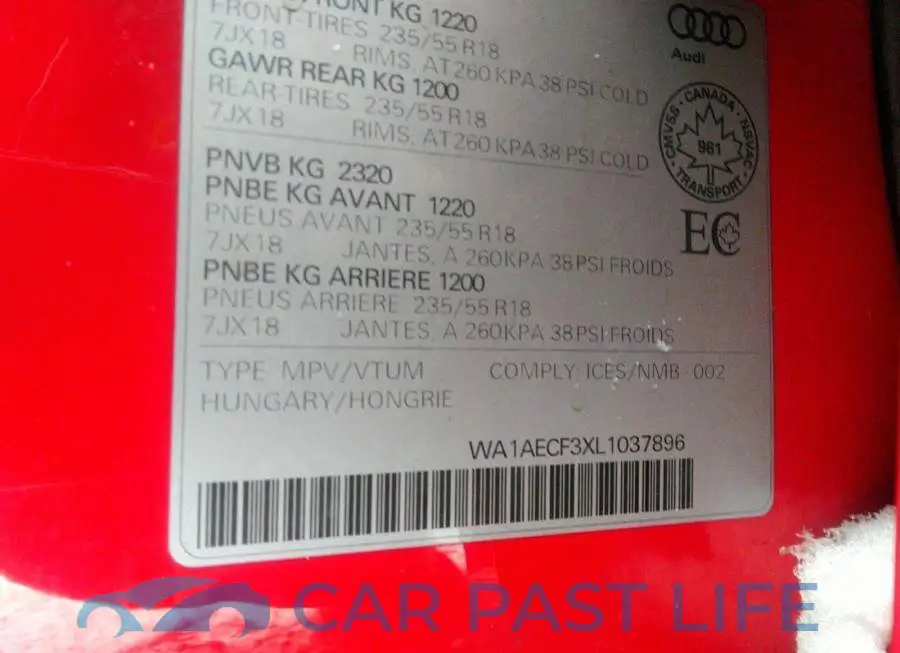 WA1AECF3XL1037896# 9