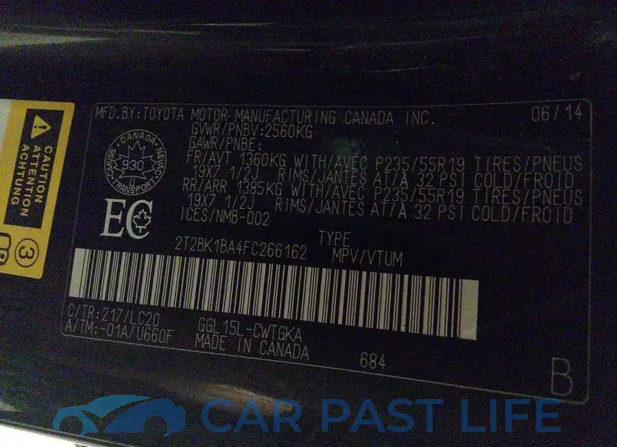 2T2BK1BA4FC266162# 9