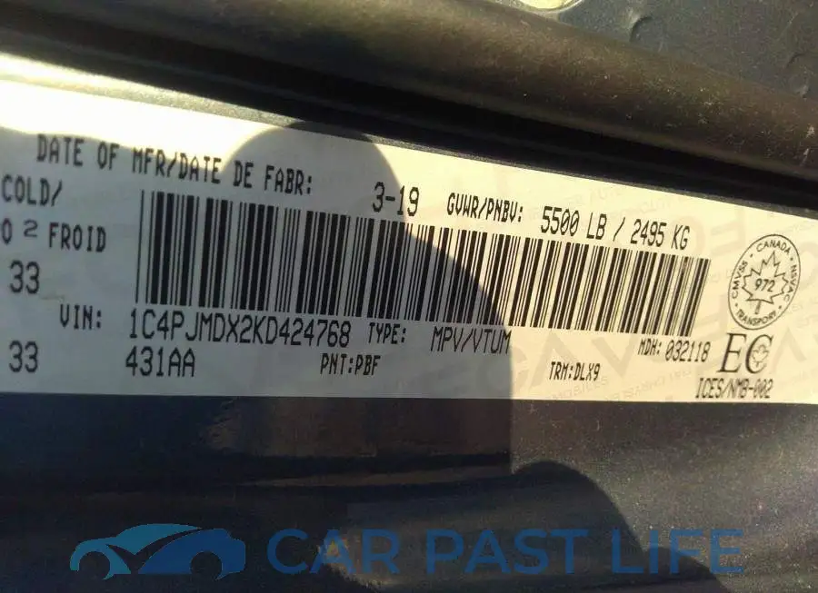 1C4PJMDX2KD424768# 9