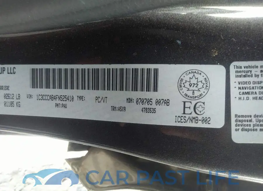 1C3CCCAB4FN525410# 9