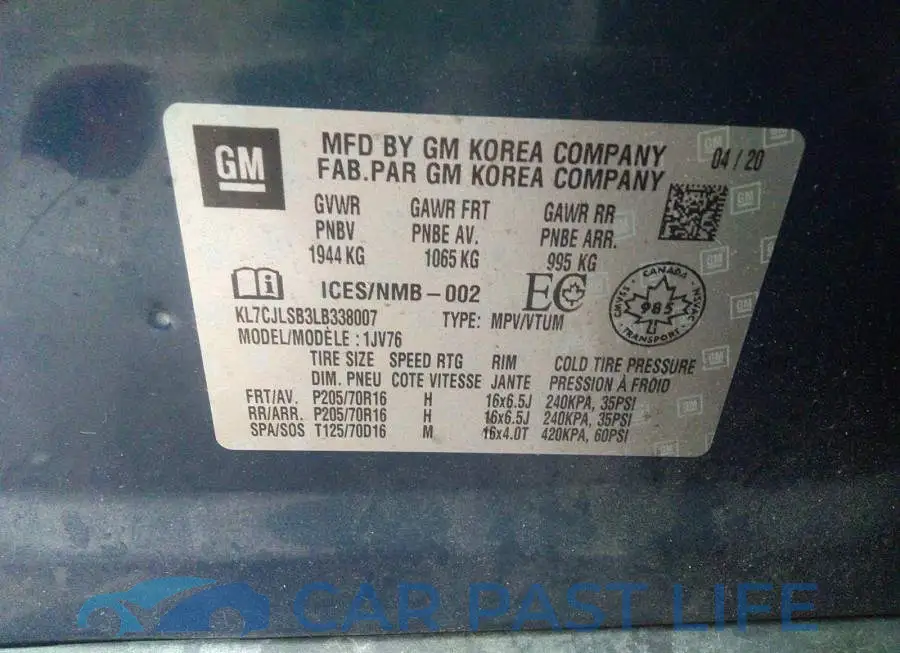 KL7CJLSB3LB338007# 9