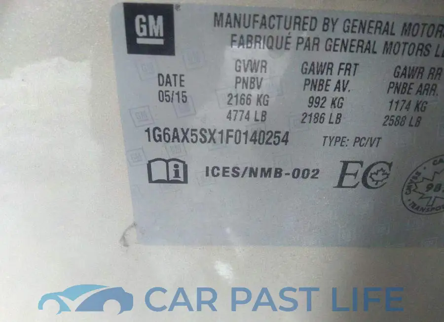 1G6AX5SX1F0140254# 9