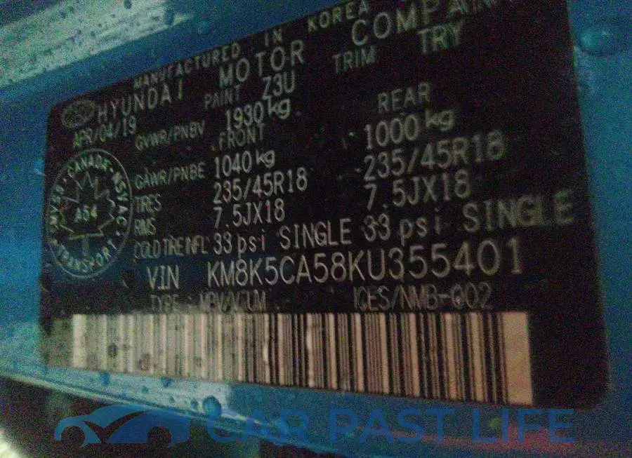 KM8K5CA58KU355401# 9