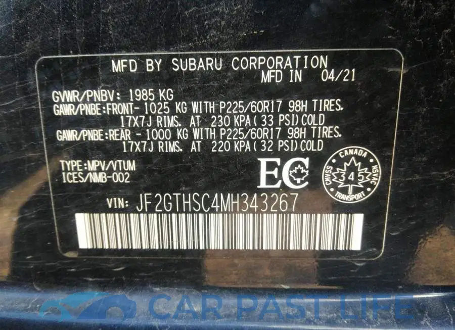 JF2GTHSC4MH343267# 9