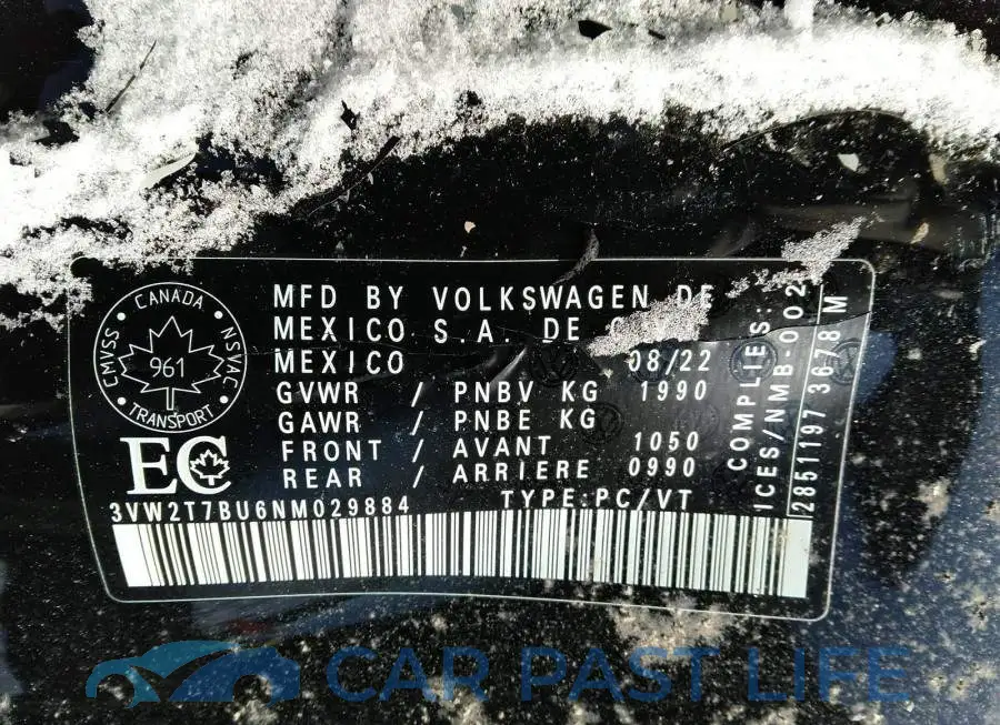3VW2T7BU6NM029884# 9