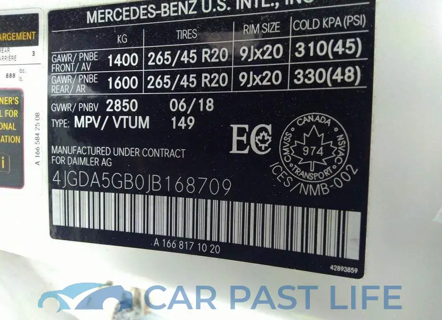 4JGDA5GB0JB168709# 9
