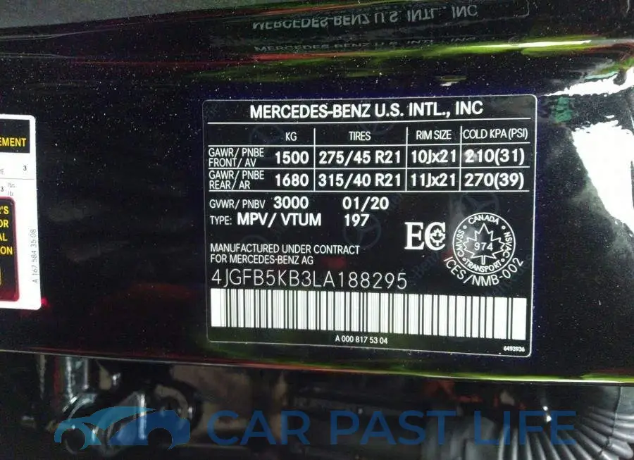 4JGFB5KB3LA188295# 9