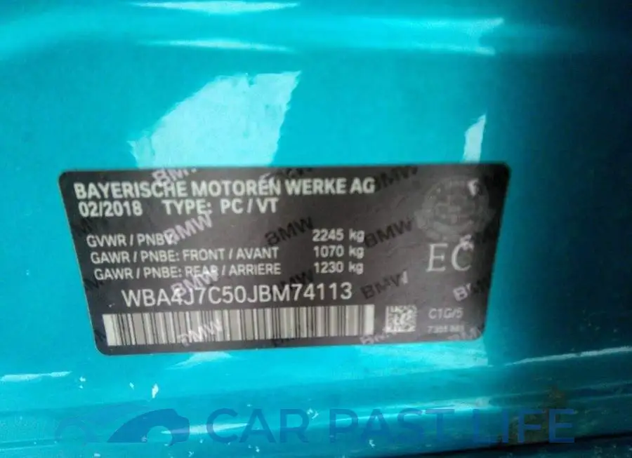 WBA4J7C50JBM74113# 9