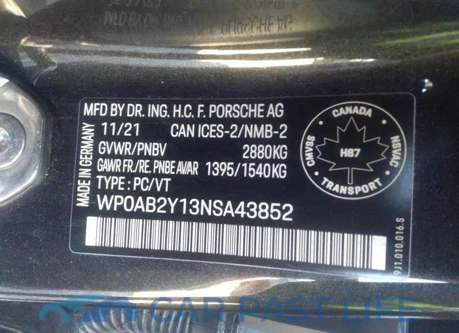 WP0AB2Y13NSA43852# 9