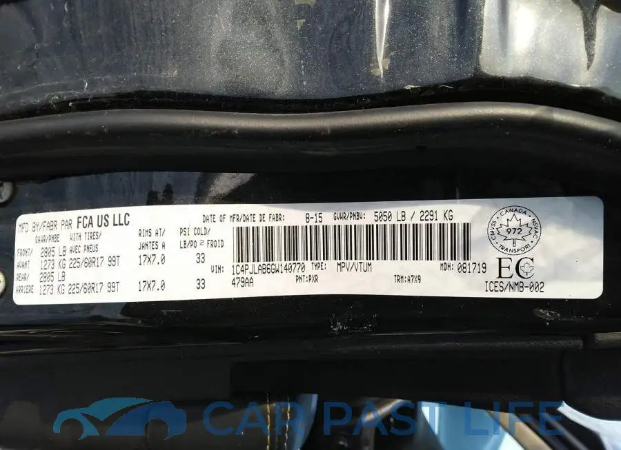 1C4PJLAB6GW140770# 9